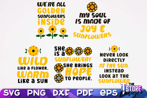 Sunflower SVG Design | Flowers Design | Summer Print Design v.2 SVG The T Store Design 
