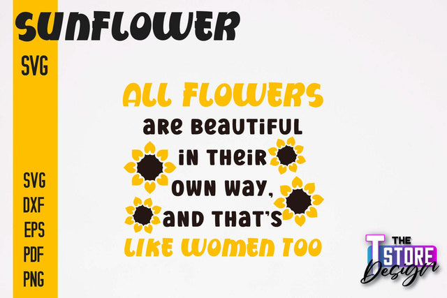 Sunflower SVG Design | Flowers Design | Summer Print Design v.2 SVG The T Store Design 