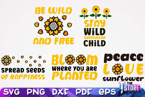Sunflower SVG Design | Flowers Design | Summer Print Design v.2 SVG The T Store Design 