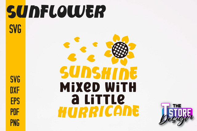 Sunflower SVG Design | Flowers Design | Summer Print Design v.2 SVG The T Store Design 