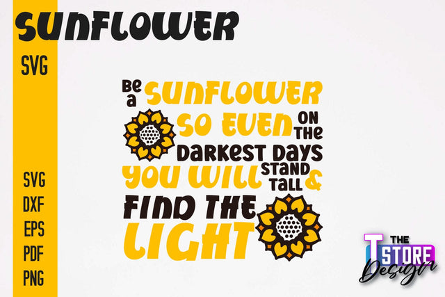 Sunflower SVG Design | Flowers Design | Summer Print Design v.2 SVG The T Store Design 