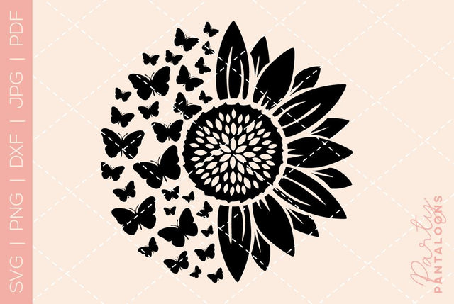 Sunflower svg, sunflower butterfly svg, sunflower quote svg, sunflower, sunflower clipart, sunflower png svg SVG Partypantaloons 