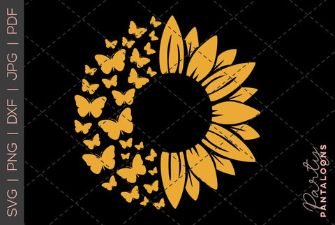Sunflower svg, sunflower butterfly svg, sunflower quote svg, sunflower, sunflower clipart, sunflower png svg SVG Partypantaloons 