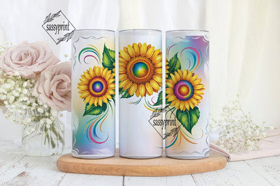 Sunflower Swirls 20oz Tumbler Wrap Sublimation sassyprint 