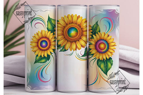Sunflower Swirls 20oz Tumbler Wrap Sublimation sassyprint 