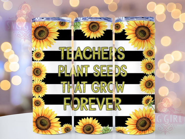Sunflower Teacher Appreciation Tumbler Wrap, Sunflower Teacher Quote, Education Appreciation Art, Teaching Inspiration Design, Teacher Thank You Gift, Classroom Sunflower Art Sublimation SvggirlplusArt 