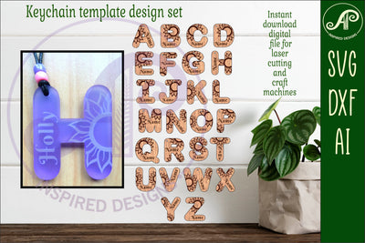 Sunflower theme tag letter designs keychain DIGITAL SVG SVG APInspireddesigns 