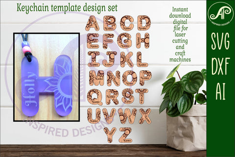 Sunflower theme tag letter designs keychain DIGITAL SVG SVG APInspireddesigns 