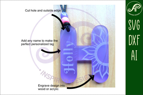 Sunflower theme tag letter designs keychain DIGITAL SVG SVG APInspireddesigns 