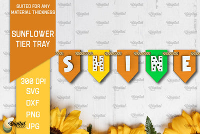 Sunflower Tier Tray Laser Cut. Sunflower Decor SVG SVG Evgenyia Guschina 