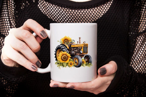 Sunflower Tractor Collection Clipart Bundle Sublimation Designangry 