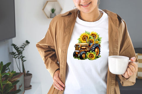 Sunflower Tractor Collection Clipart Bundle Sublimation Designangry 