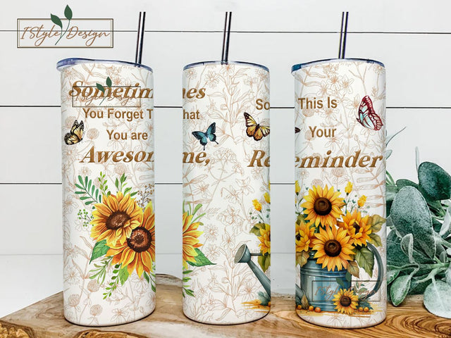 Sunflower Tumbler Designs, 20oz Skinny Tumbler Sublimation Tumbler for StraightTapered Tumbler PNG File Digital Download Sublimation iStyleDesign 