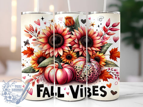 Sunflower Tumbler, Fall Vibes Design, Sublimation PNG, Autumn Decor, Seasonal Gift, 20 oz Tumbler, Harvest Art, Cozy Fall Craft Sublimation ToriDesigns 
