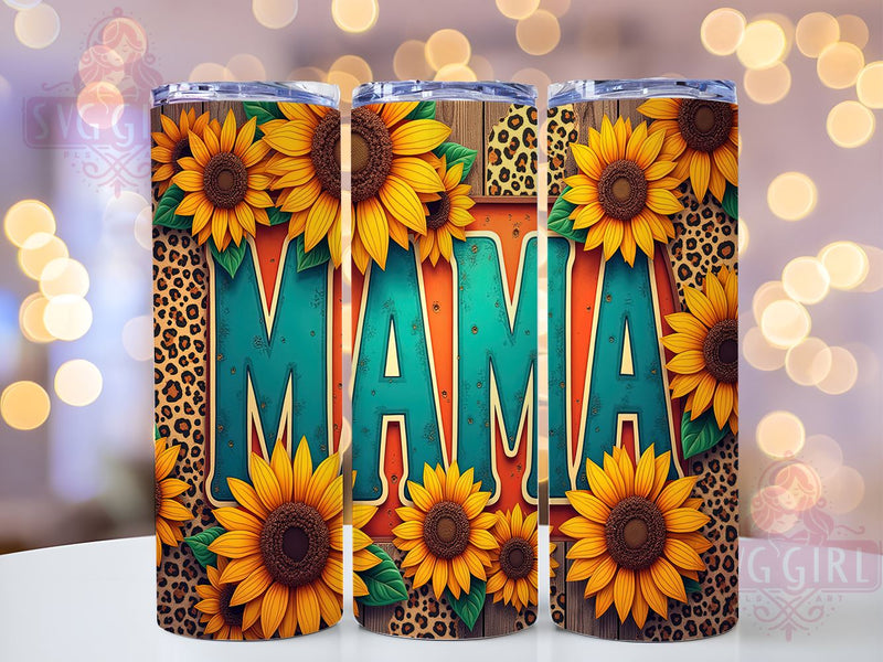 Sunflower Tumbler, Mama Gifts, 20oz Tumbler, Sublimation Design, Floral Design, Gift For Moms, PNG File, Spring Decor Sublimation SvggirlplusArt 
