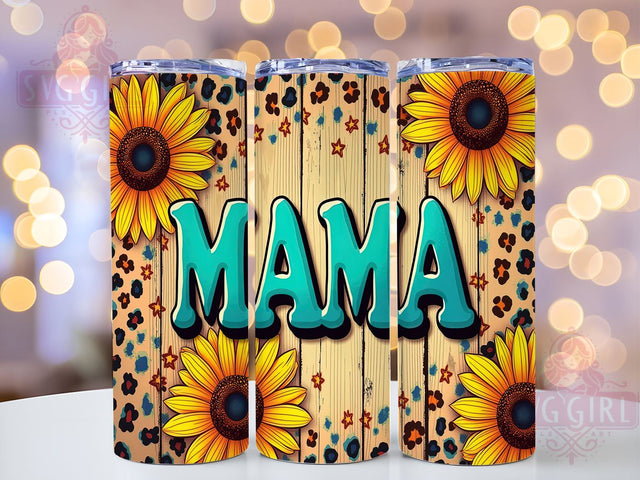 Sunflower Tumbler, Mama Gifts, 20oz Tumbler, Sublimation Design, Floral Design, Gift For Moms, PNG File, Spring Decor Sublimation SvggirlplusArt 