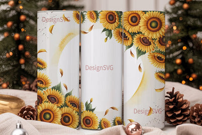 Sunflower Tumbler Wrap PNG Sublimation DesignSVG 