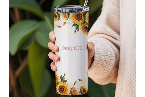 Sunflower Tumbler Wrap PNG Sublimation DesignSVG 