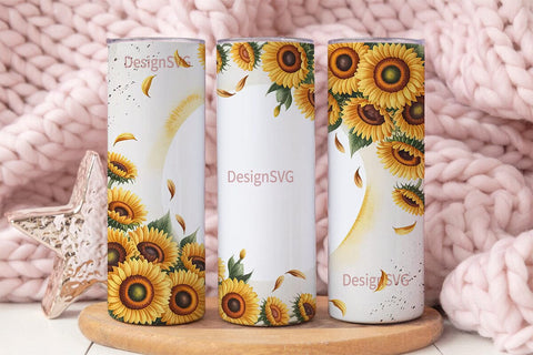 Sunflower Tumbler Wrap PNG Sublimation DesignSVG 