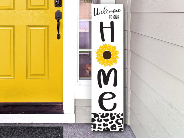 Sunflower Vertical Door Sign SVG Caffeinated SVGs 