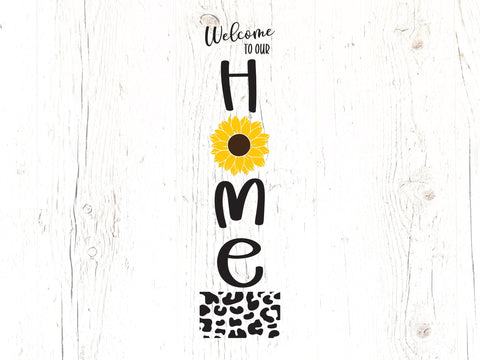 Sunflower Vertical Door Sign SVG Caffeinated SVGs 