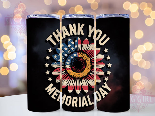 Sunflower Veterans 20oz Tumbler, Sunflower Military Tribute, Thank You Veterans, Patriotic Tumbler Wrap, Sublimation Design, 20oz Tumbler, American Pride Sublimation SvggirlplusArt 