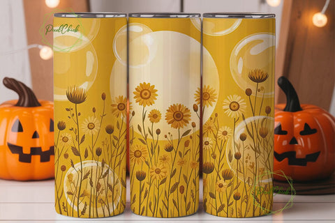 Sunflower Watercolor 20oz Tumbler Wrap Sublimation PixelChick 