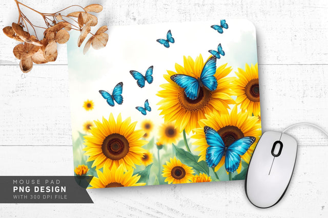 Sunflower Watercolor Beauty Mousepad Sublimation Regulrcrative 