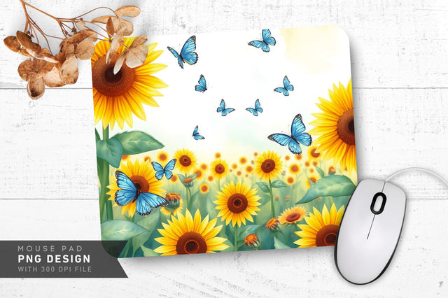 Sunflower Watercolor Beauty Mousepad Sublimation Regulrcrative 