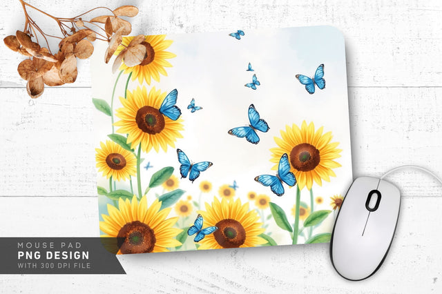 Sunflower Watercolor Beauty Mousepad Sublimation Regulrcrative 