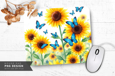 Sunflower Watercolor Beauty Mousepad Sublimation Regulrcrative 