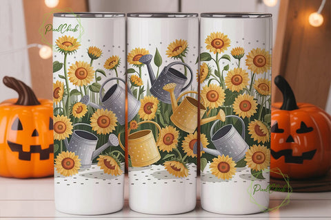Sunflower Watering Can 20oz Tumbler Wrap Sublimation PixelChick 