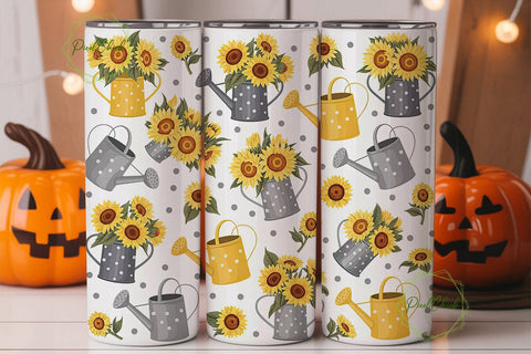 Sunflower Watering Can 20oz Tumbler Wrap Sublimation PixelChick 
