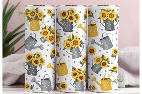 Sunflower Watering Can 20oz Tumbler Wrap Sublimation PixelChick 