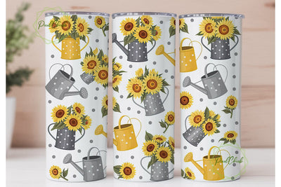 Sunflower Watering Can 20oz Tumbler Wrap Sublimation PixelChick 