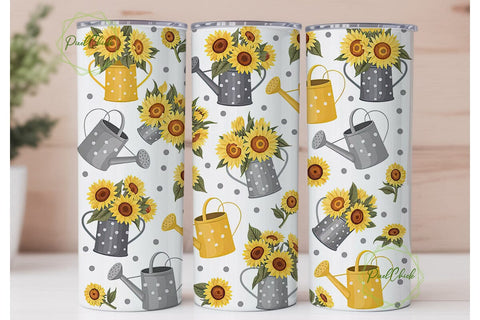 Sunflower Watering Can 20oz Tumbler Wrap Sublimation PixelChick 