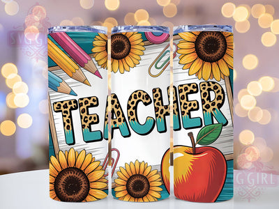 Sunflower Western Teacher Tumbler, Sunflower Design, Western Style, Classroom Pride, Rustic Vibes, 20Oz Tumbler, Sublimation Wrap Sublimation SvggirlplusArt 