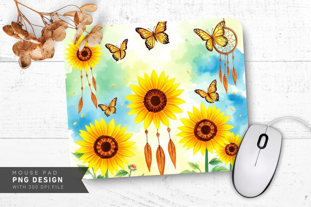 Sunflower Whimsy Mousepad Sublimation Regulrcrative 