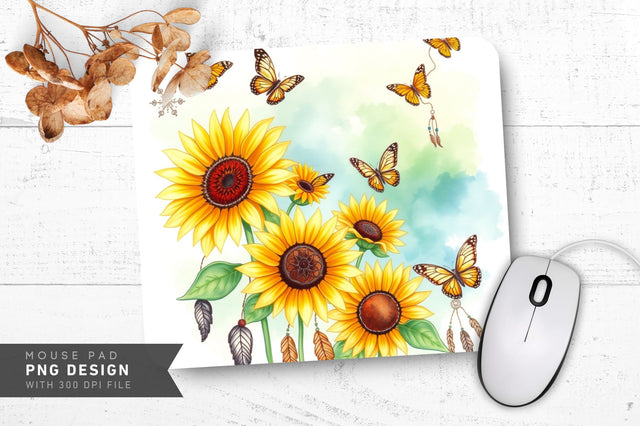Sunflower Whimsy Mousepad Sublimation Regulrcrative 