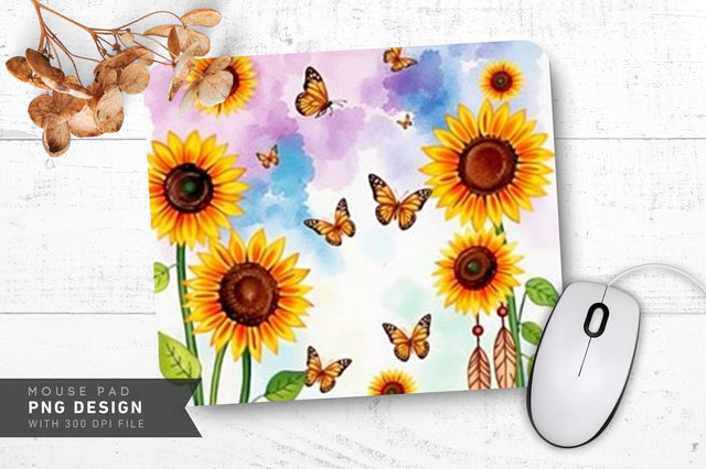 Sunflower Whimsy Mousepad Sublimation Regulrcrative 