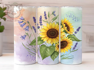 Sunflower Wildflower 20oz Boho Floral Tumbler, Wildflower Cup Design, Floral 20oz Tumbler, Boho Flower Sublimation, Nature Inspired Mug, Summer Floral PNG, Rustic Flower Tumbler Sublimation Lara' s Designs 