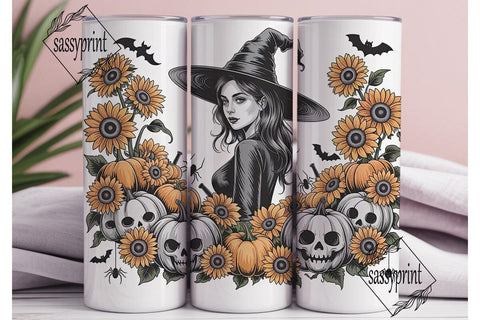 Sunflower Witch 20oz Tumbler Wrap Sublimation sassyprint 