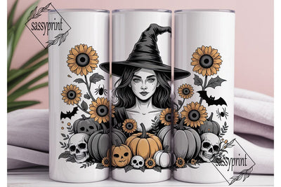 Sunflower Witch 20oz Tumbler Wrap Sublimation sassyprint 