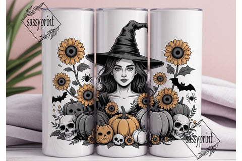 Sunflower Witch 20oz Tumbler Wrap Sublimation sassyprint 
