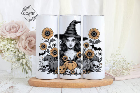 Sunflower Witch 20oz Tumbler Wrap Sublimation sassyprint 