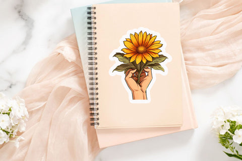 Sunflower With hand clipart Sticker Design Sublimation Regulrcrative 