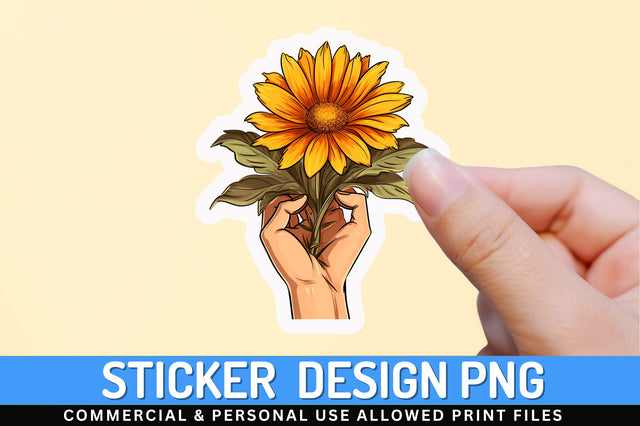 Sunflower With hand clipart Sticker Design Sublimation Regulrcrative 