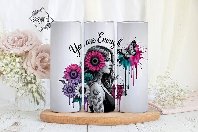 Sunflower Woman 20oz Tumbler Wrap Sublimation sassyprint 