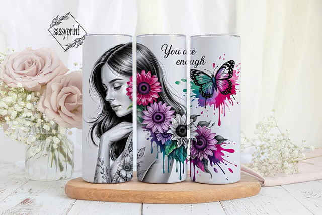 Sunflower Woman 20oz Tumbler Wrap Sublimation sassyprint 