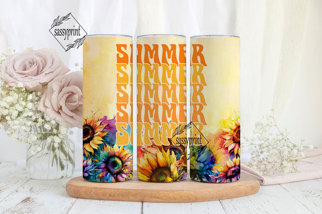 Sunflowers 20 oz Skinny Tumbler Sublimation Design Digital Download PNG Instant DIGITAL ONLY, Summer Time Tumbler Sublimation sassyprint 